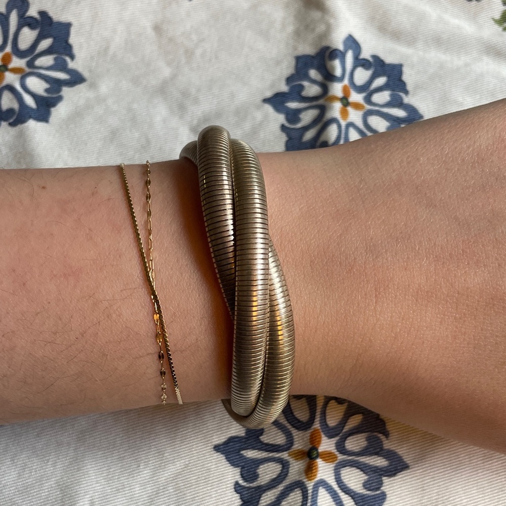 Interlocking Triple Cobra Sterling Silver Bracelet